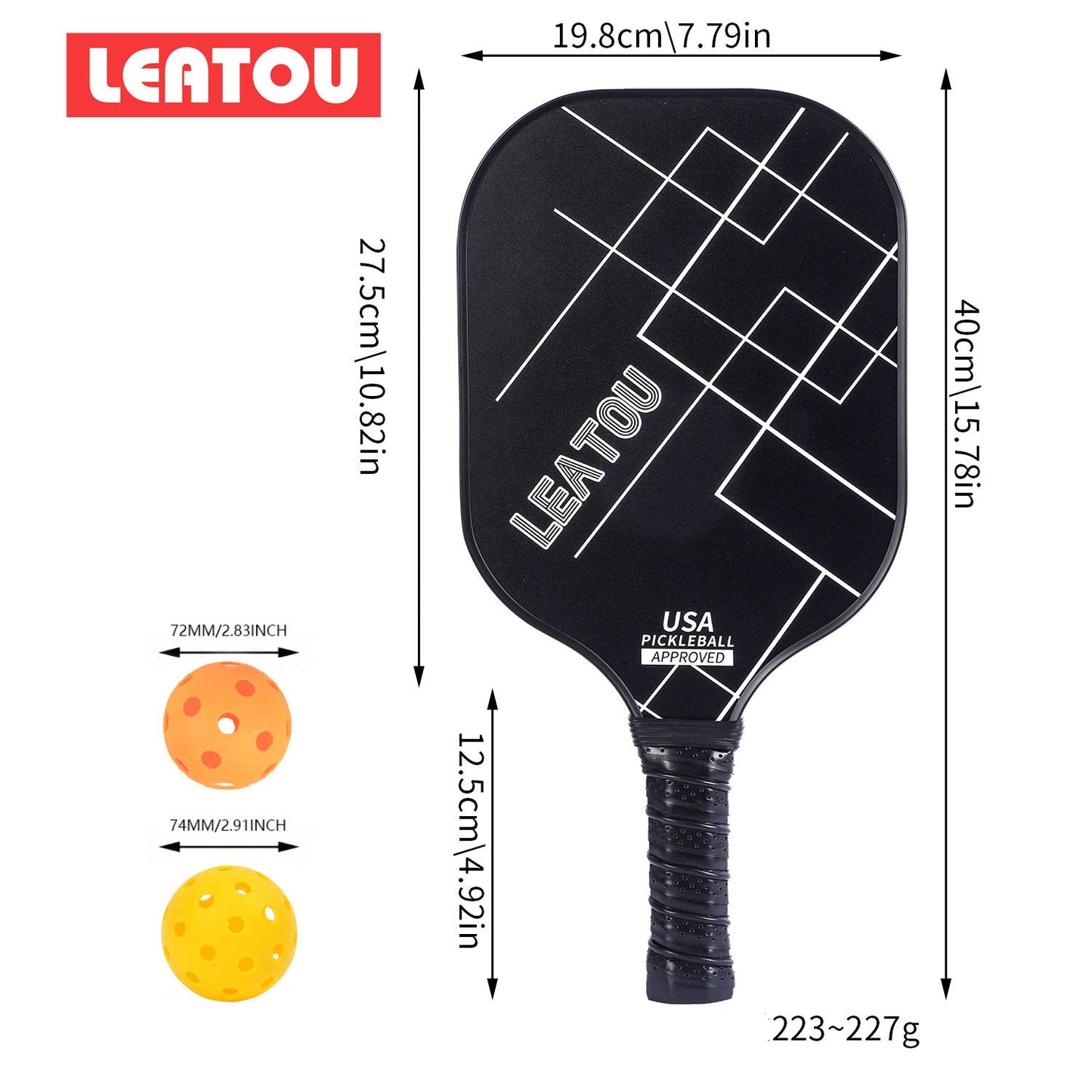 Beginner Pickleball Paddle Set – USAPA Approved Carbon Fiber Paddles with Balls and Bag