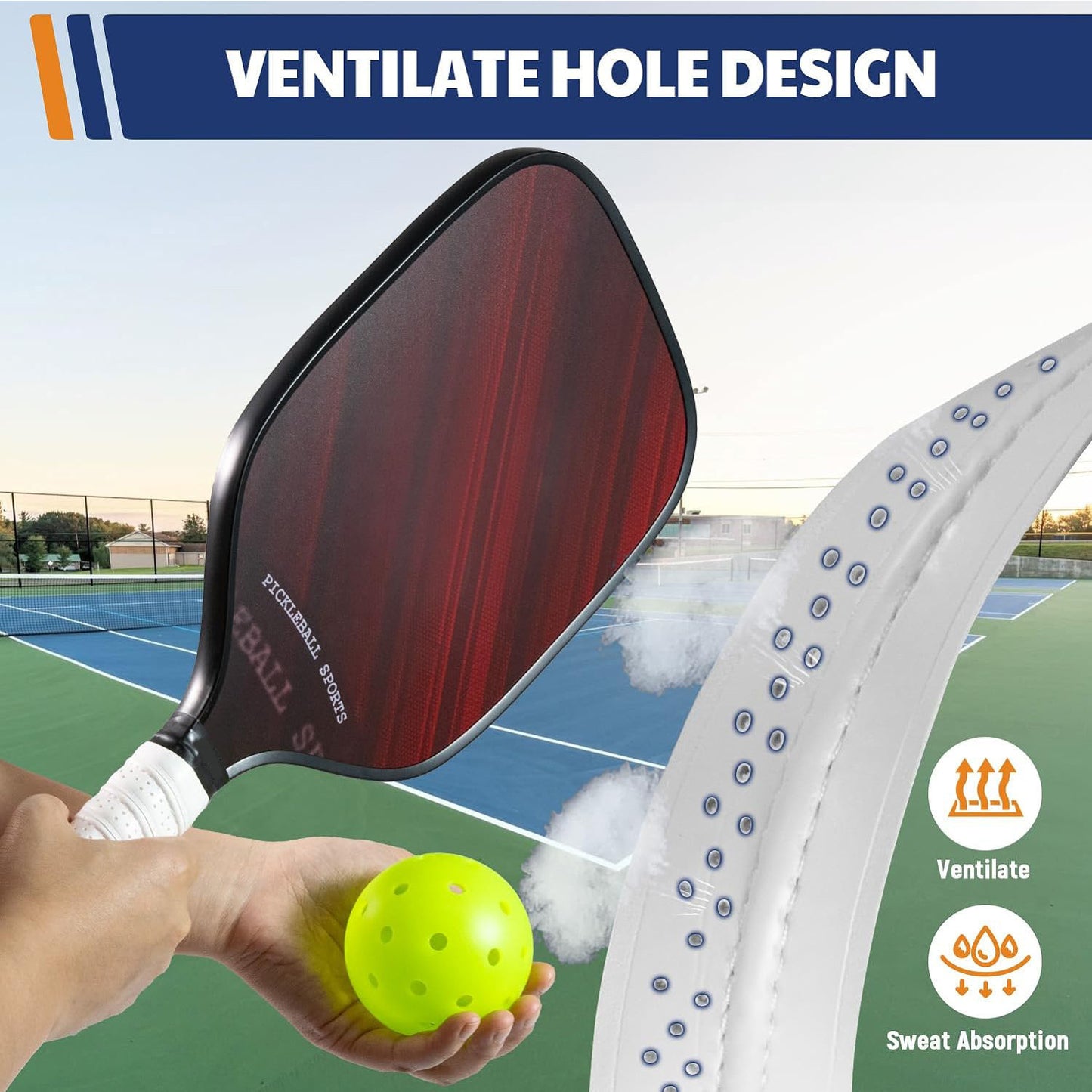 Pickleball Paddle Grip Tape with Ribbed Grip – Sweat-Absorbing, Non-Slip Overgrip for Comfortable Handle Wraps