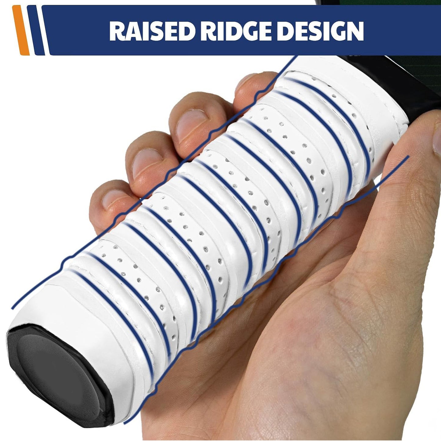 Pickleball Paddle Grip Tape with Ribbed Grip – Sweat-Absorbing, Non-Slip Overgrip for Comfortable Handle Wraps