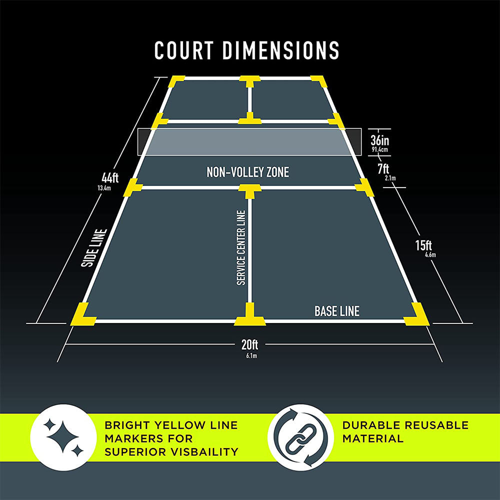 Pickleball Court Line Markers – Easy Setup Boundary Marker Set for Game Play