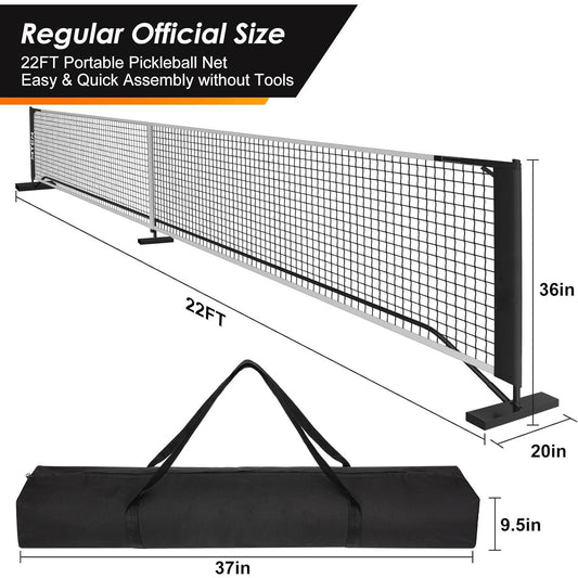 Portable Pickleball Net – 22FT Court Setup with Frame for Outdoor & Indoor Play