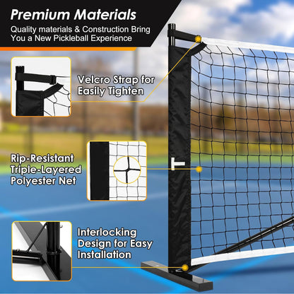 Portable Pickleball Net – 22FT Court Setup with Frame for Outdoor & Indoor Play